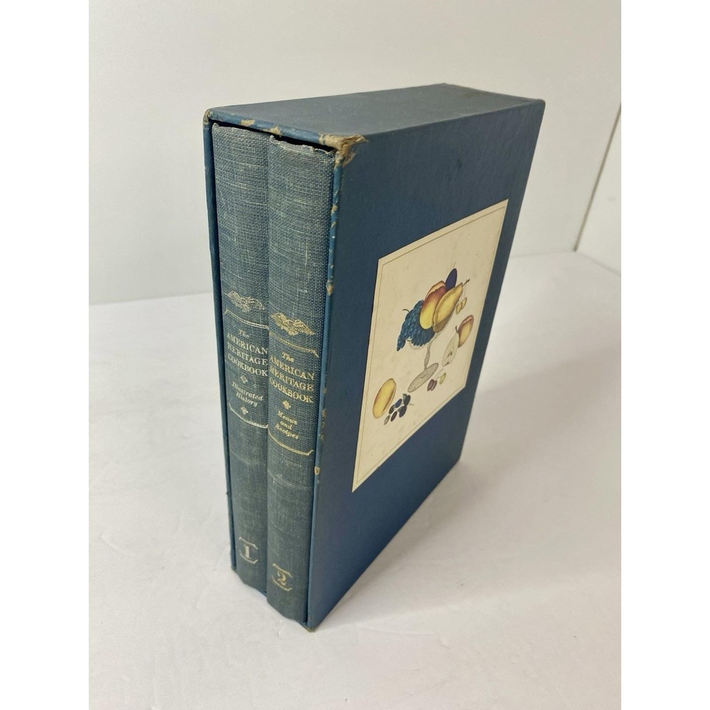 THE AMERICAN HERITAGE COOKBOOK Set Volume 1 & 2 Slipcase 1964‎ Recipes History